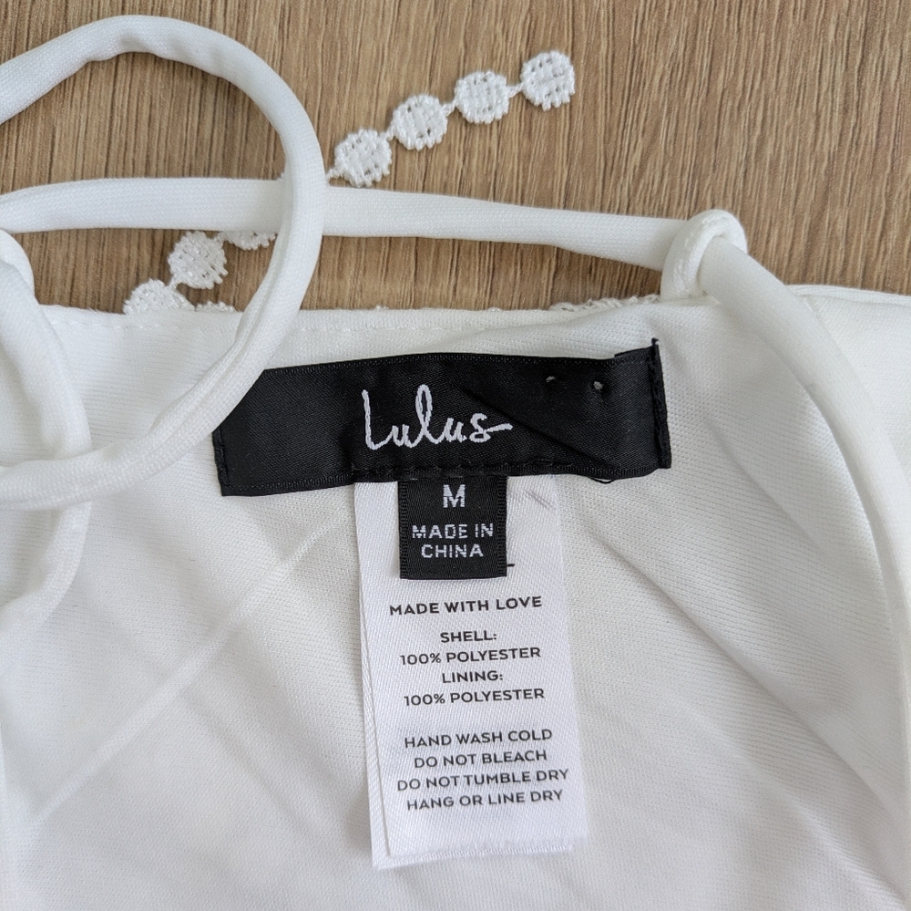 Lulus Dancing in a Dream White Fringe Lace-Up Two-Piece Mini Dress - Picture 10 of 10
